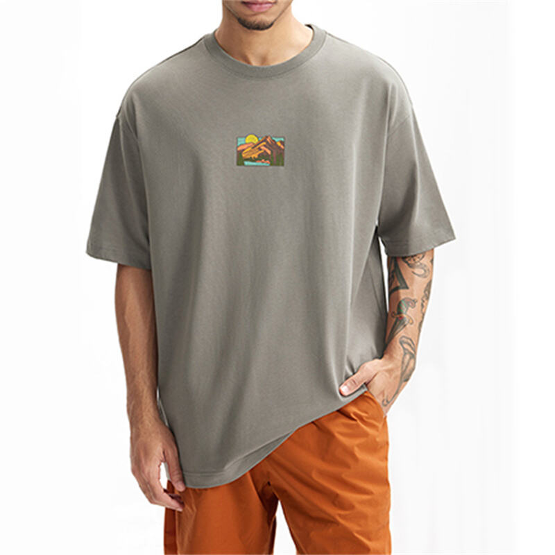 Men's Outdoor Heavyweight Casual Short Sleeve Tee - SS26 American Streetwear with Embroidery & Puff Print