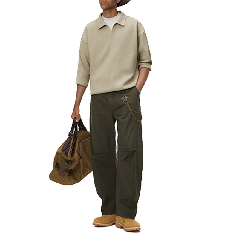 26 Spring New Old Money Aesthetic Fake Two-Piece Patchwork Long Sleeve, Men's American Vintage Lapel Knit T-Shirt