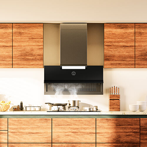 Range Hood in a Busy Restaurant Kitchen