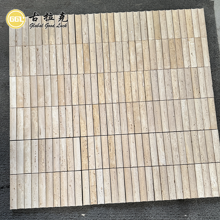 Travertine Stone Mosaic Tile Beige Tile for Bathroom Wall Decor