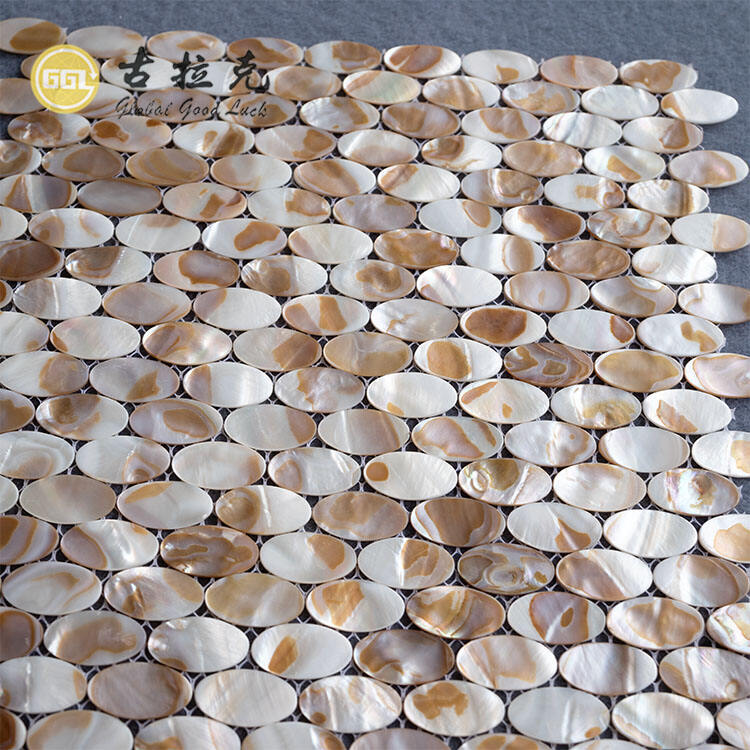 Oval Seashell Mosaic Tile For Kitchen Backsplash and Shower Wall