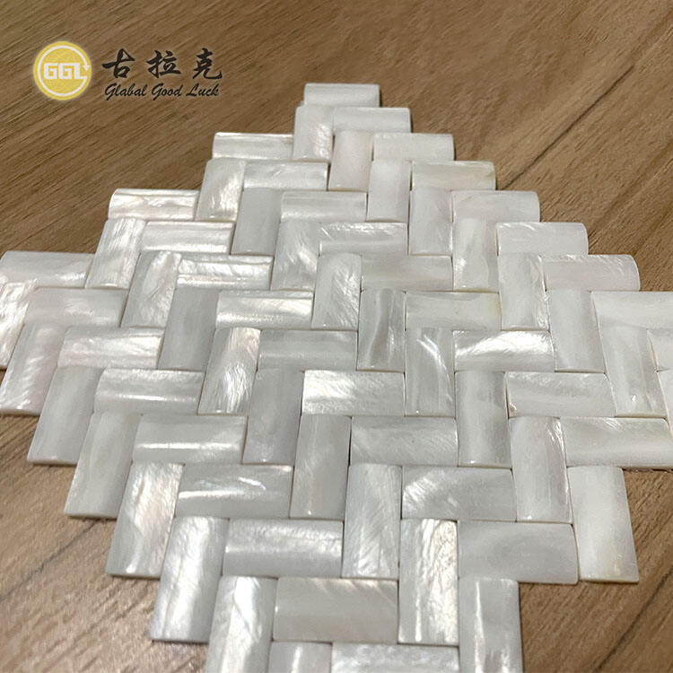 Herringbone Mother of Pearl Shell Tiles Mosaic For Interior Decoration