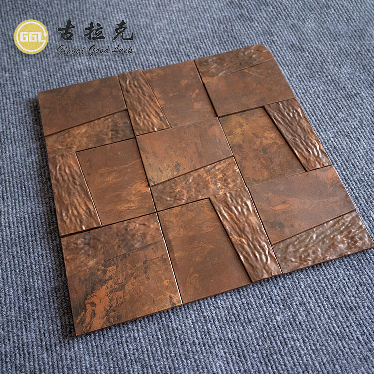 Antique Brass Unique Design Stainless Steel Metal Mosaic Tile for Wall Decor