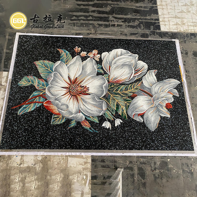 Mural Mosaic Glass Tile Flower Customized Hand-made for Wall Decor