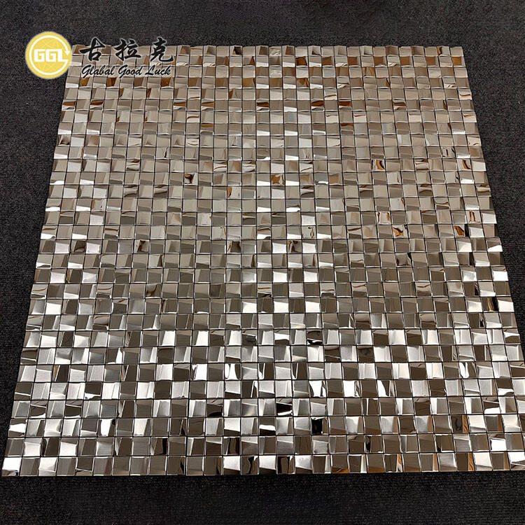 Sliver Metal Mosaic Tiles 3D Stainless Mosaic