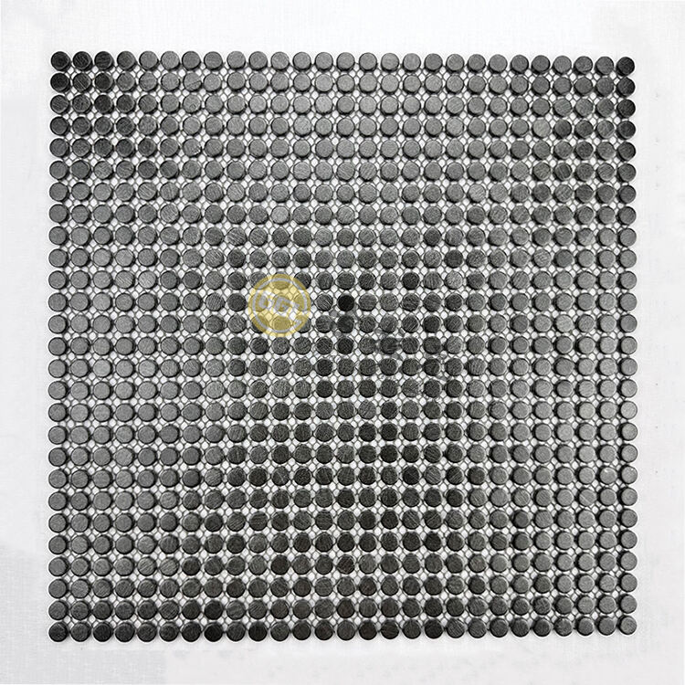 Mini Dots Round Metal Mosaic Stainless Steel Mosaic Wall Tiles Decor