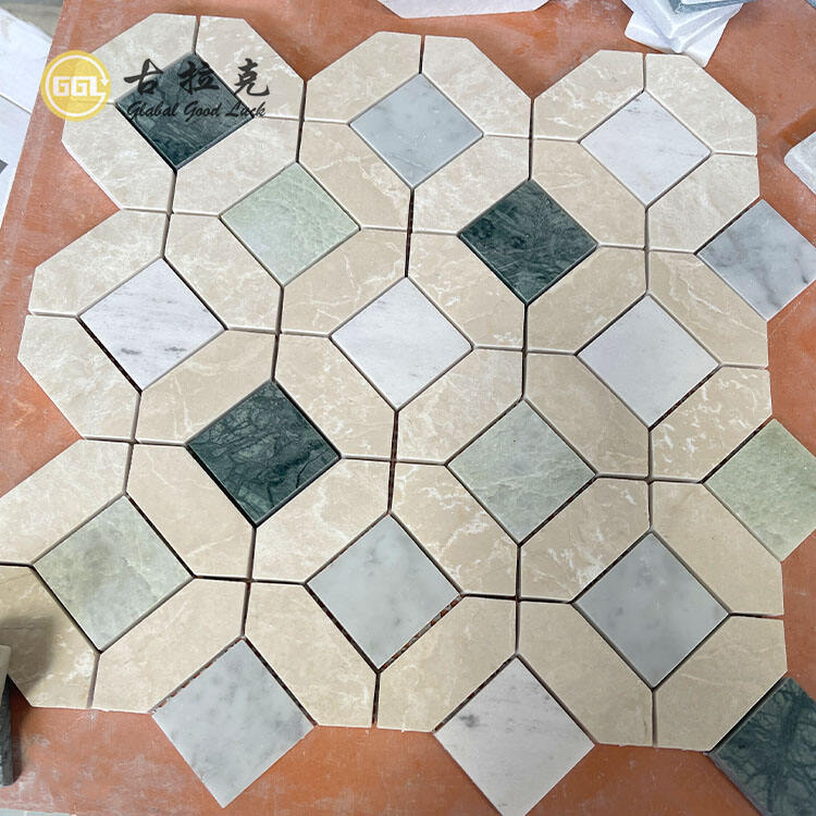 Natural Mix Marble Mosaic Interior Decorative Tile Mix Color Mosaic Tile for Floor or Wall