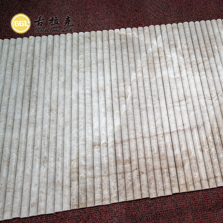 Natural Taj Mahall Line Marble Mosaic Tile Parquet Feature Panel 3d ...