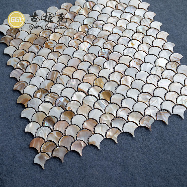 Interior Wall Decoration Fan-Shaped Mother Of Pearl Shell Mosaic Tile