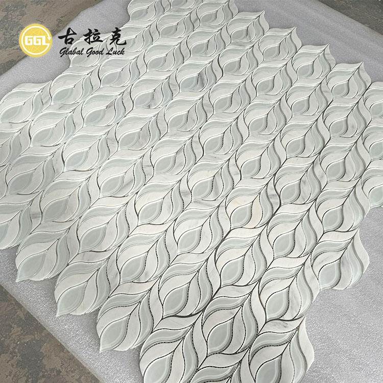 New Design Marble Mix Glass Mosaic Tile for Home Decor