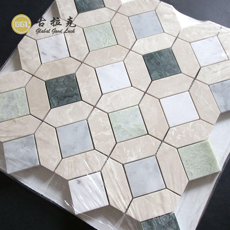 Natural Mix Marble Mosaic Interior Decorative Tile Mix Color Mosaic Tile for Floor or Wall