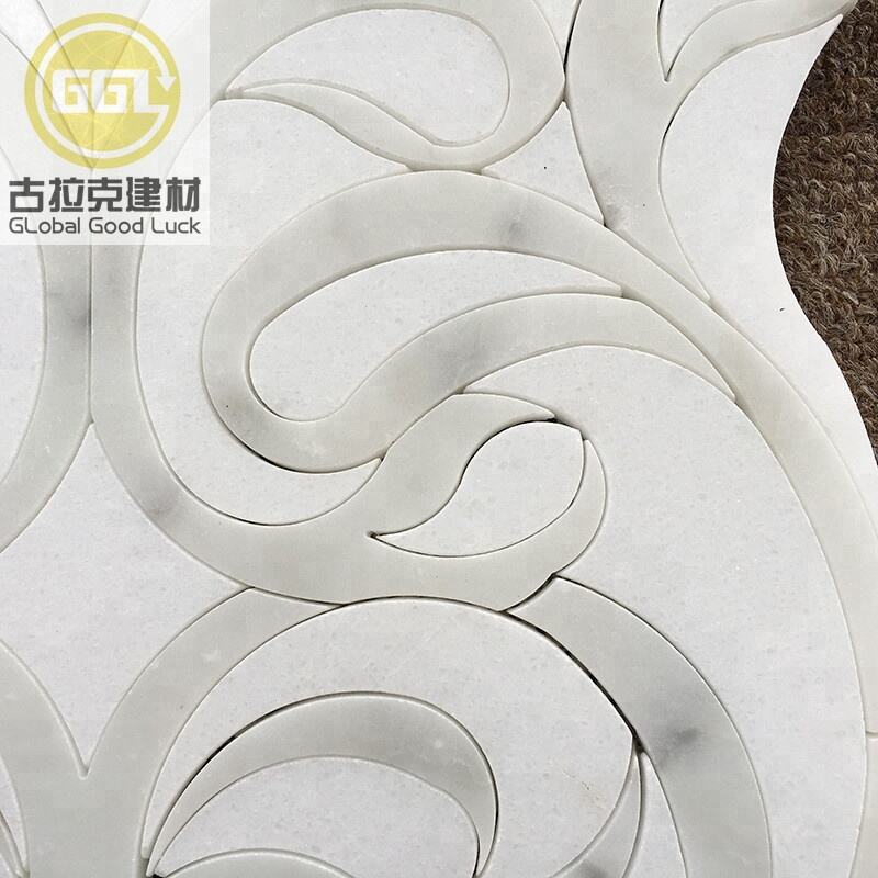 Waterjet White Tile Flower Marble Mosaic Tile for Interior Wall and Floor Decoration
