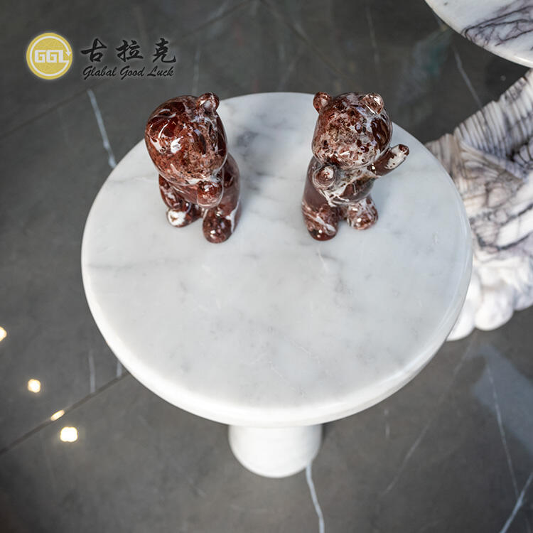 Natural Carrara White Marble Countertops Vanity Tops & Table Tops End Table with Elegant Design