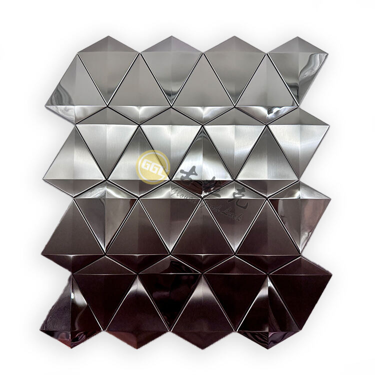 3D Irregular Shape Stainless Steel Metal Mosaic For Wall Tiles