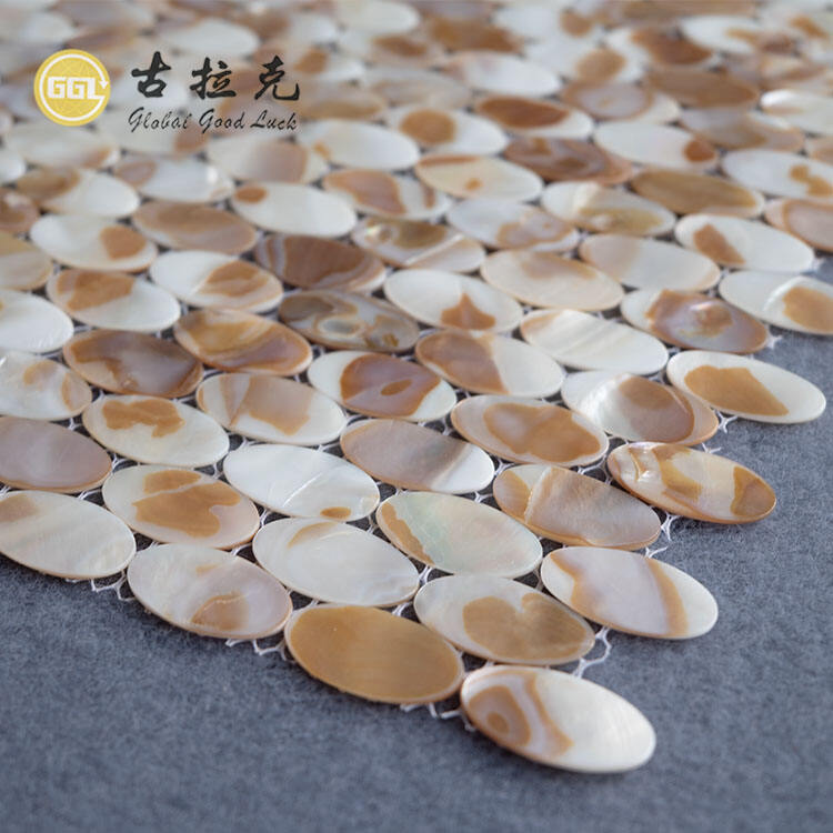 Oval Seashell Mosaic Tile For Kitchen Backsplash and Shower Wall