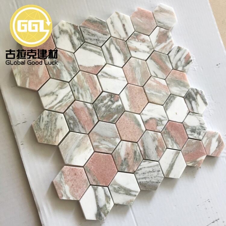 Rosso Norwegian Marble Hexagon Mosaic Tile For Wall and Floor Tile