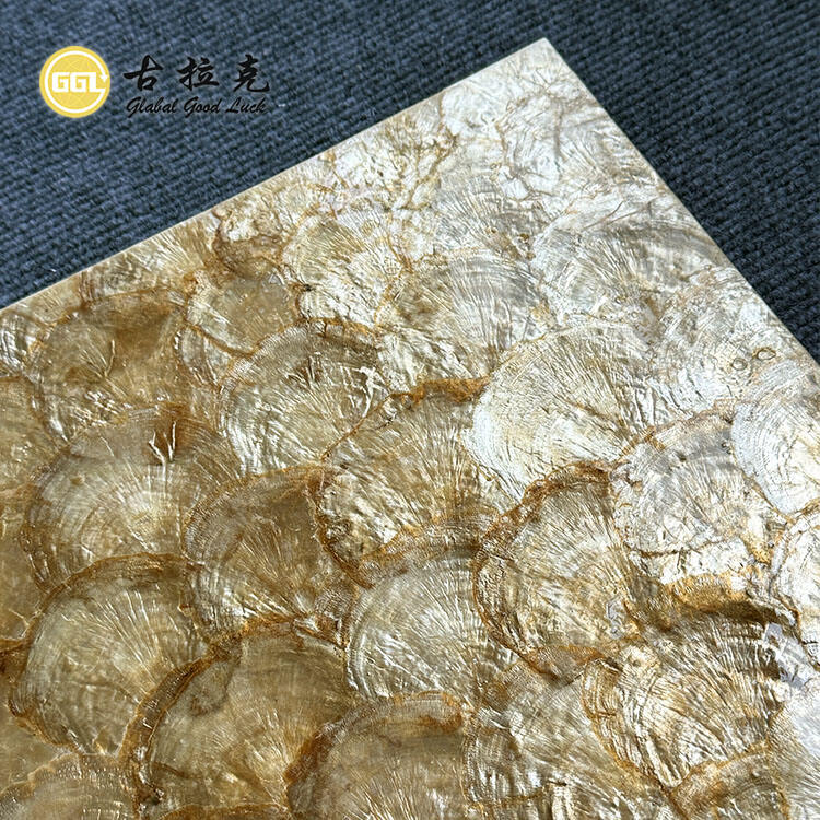 Golden Capiz Shell Mosaic Tile for Interior Decoration and Diy Furniture Decoration