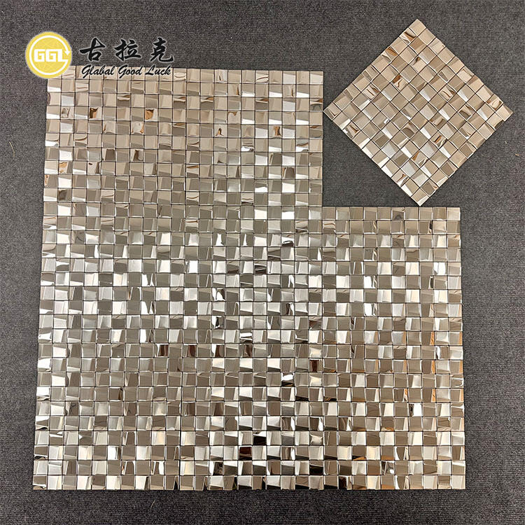 Sliver Metal Mosaic Tiles 3D Stainless Mosaic