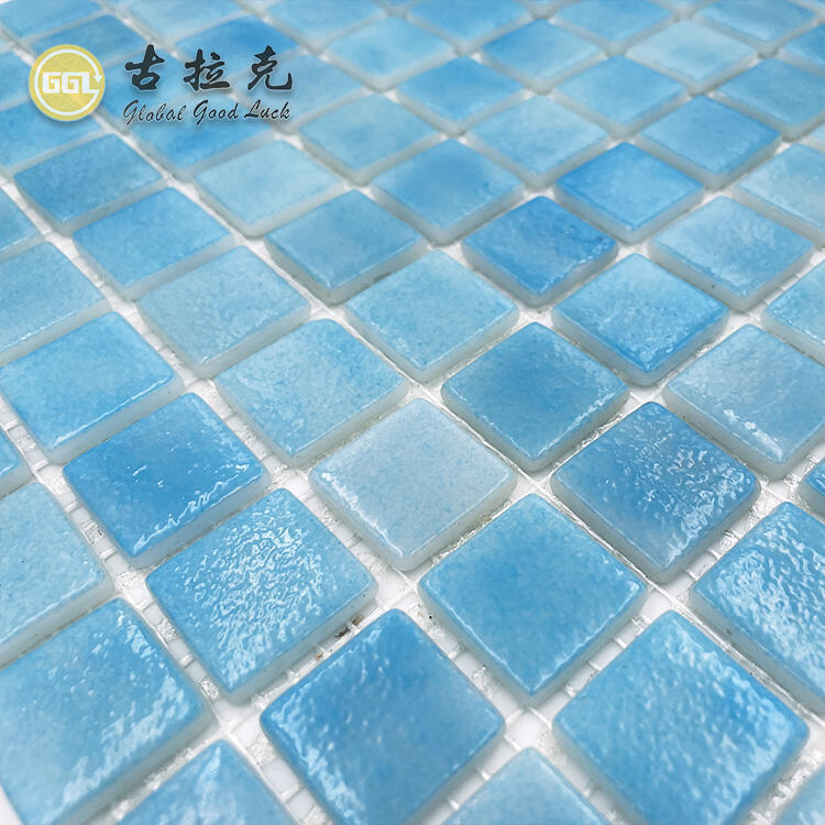 Summer Style Gradient Blue Tile Glass Pool Mosaic Tile