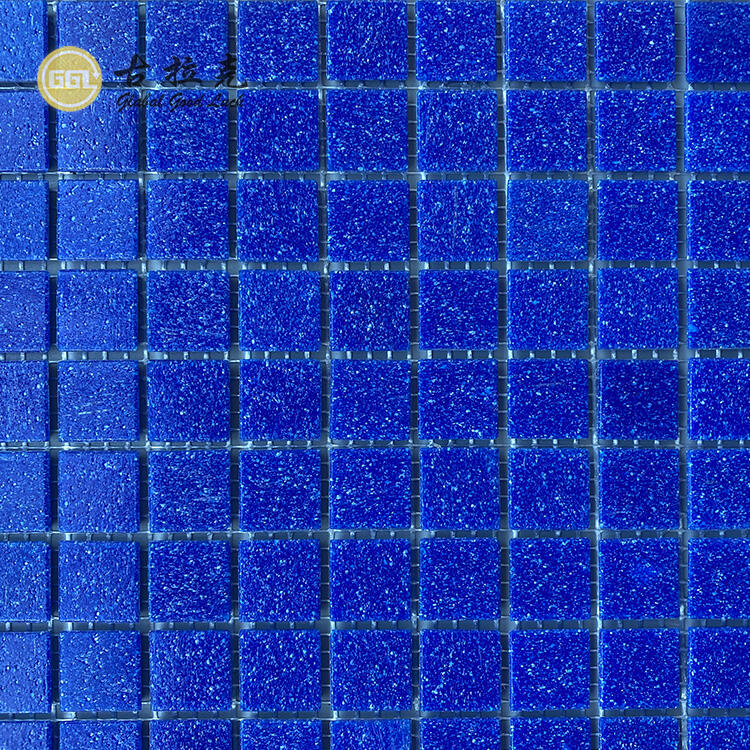 mosaico de piscina azules de vidrio azules de piscina para diseño de paredes de piscinas