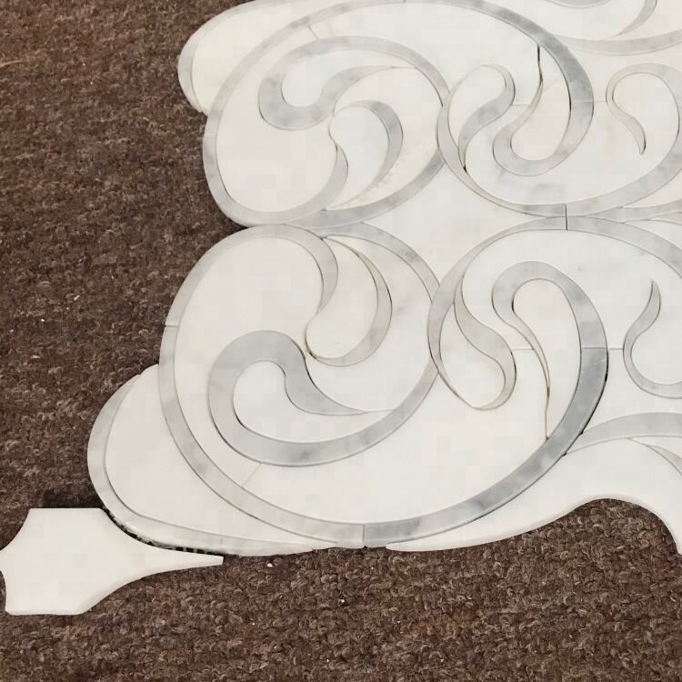 Waterjet White Tile Flower Marble Mosaic Tile for Interior Wall and Floor Decoration