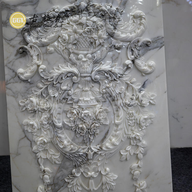 Modern Design Handmade Carving Marble Calacattaa White Marble Tile for Villa Application