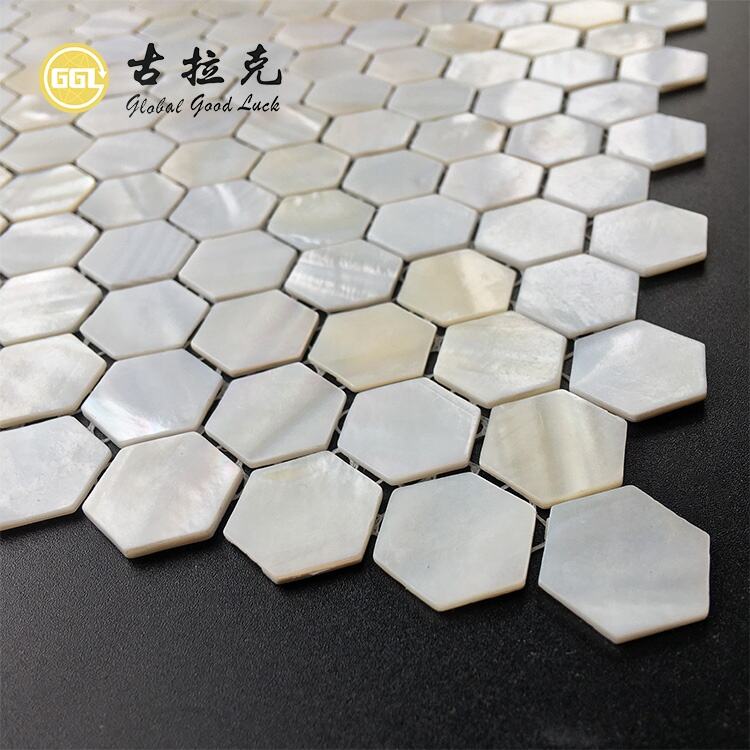 Kitchen Backsplashes Hexagon Shape Shell Mosaic Tile Wall Decoration