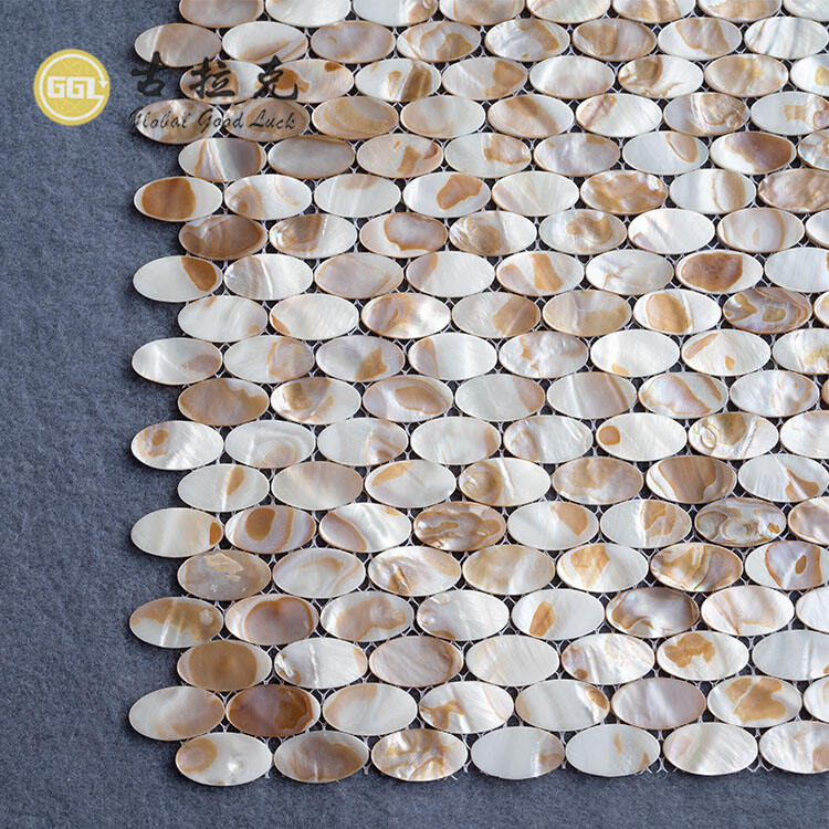 Oval Seashell Mosaic Tile For Kitchen Backsplash and Shower Wall