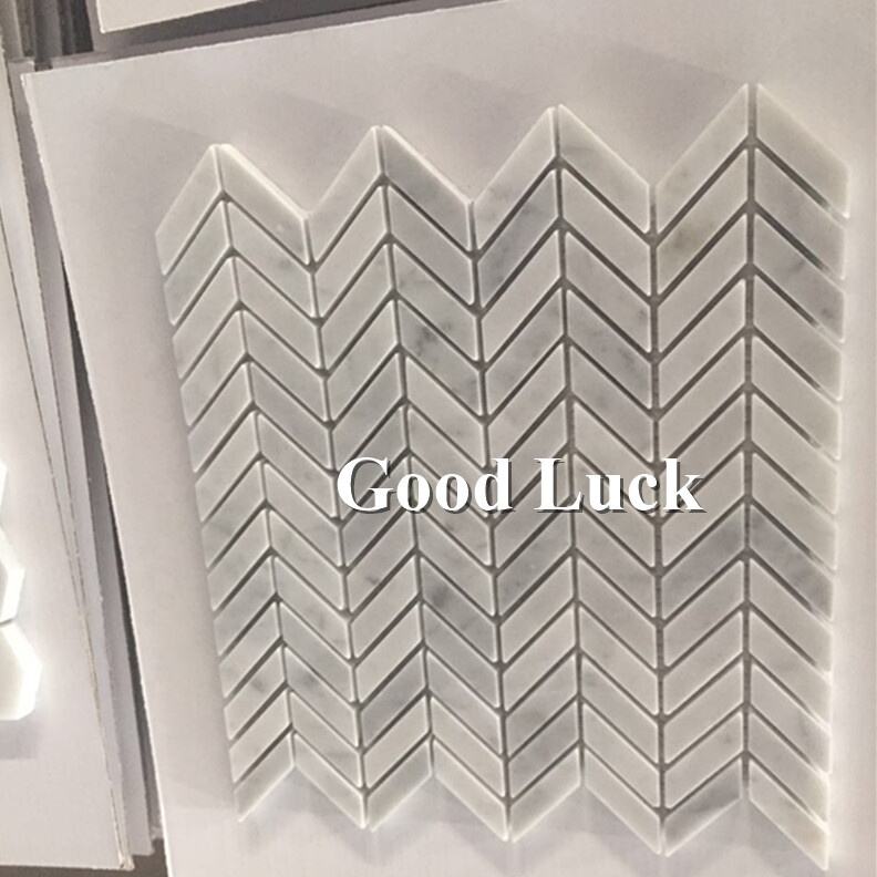 Carrara White Mini Chevron Marble Mosaic Tile Bathroom Kitchen Backsplash Wall Decor