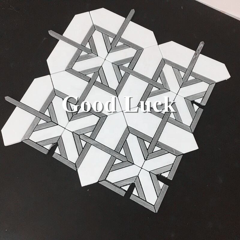 New Design Mosaic White Grey Marble Mosaic for Hotel Decor Wall Floor Tile