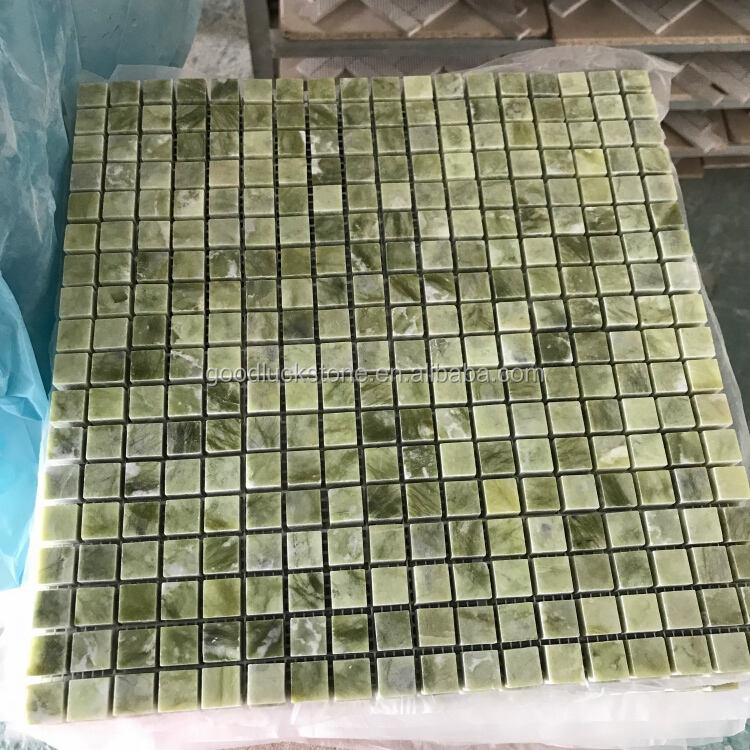 Nature Stone Marble Green Square Shape Marble Mosaic Tile