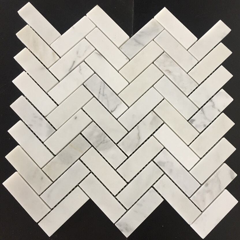 Calacatta Gold Herringbone Marble Stone Mosaic for Decorative Kitchen