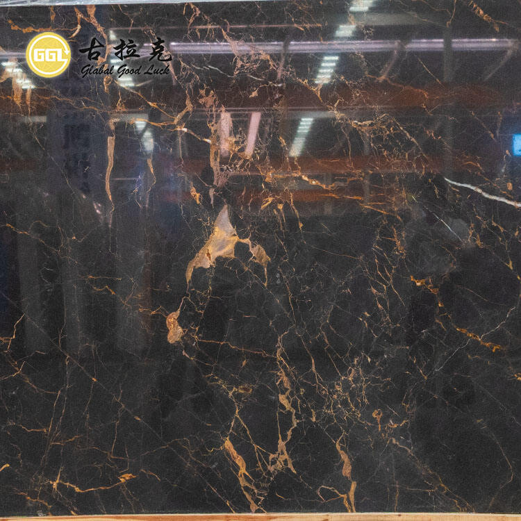 Bulgari Gold Marble Black Stone for Countertop Wall Floor Decor
