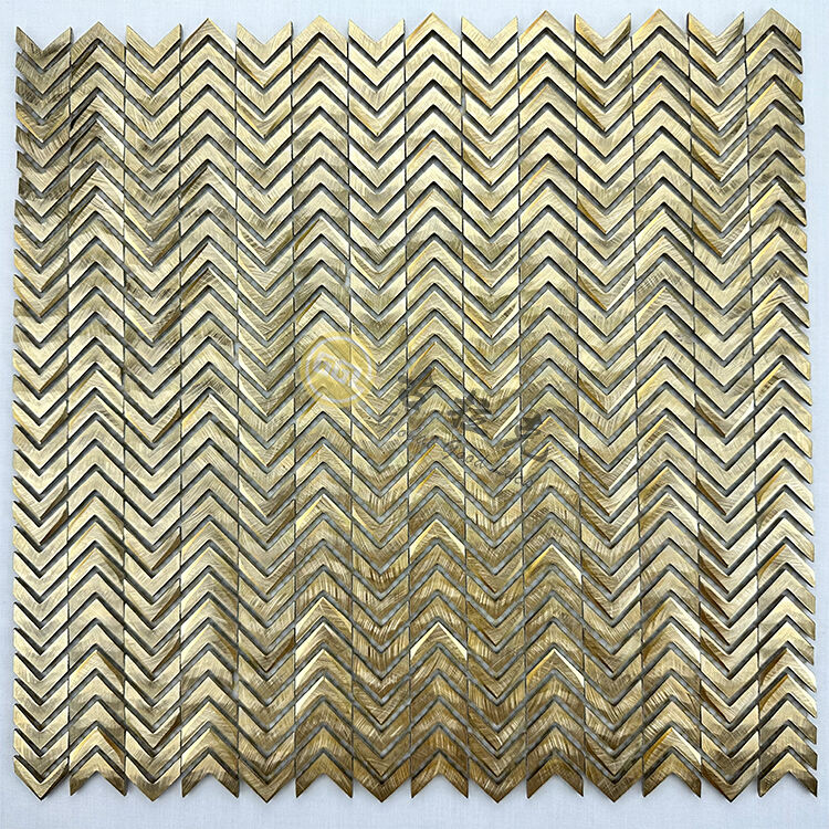 Brush Surface Chevron Shape Stainless Steel Metal Mosaic Wall Decor No reviews yet