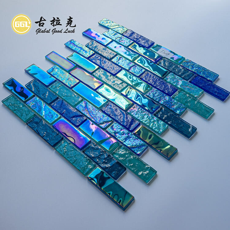 Blue Green Crystal Glass Mosaic Pool Mosaic Tile Interior Wall Tiles