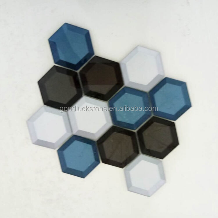 Hexagon Shape Colorful Mosaic Tile Glass Mosaic For Wall