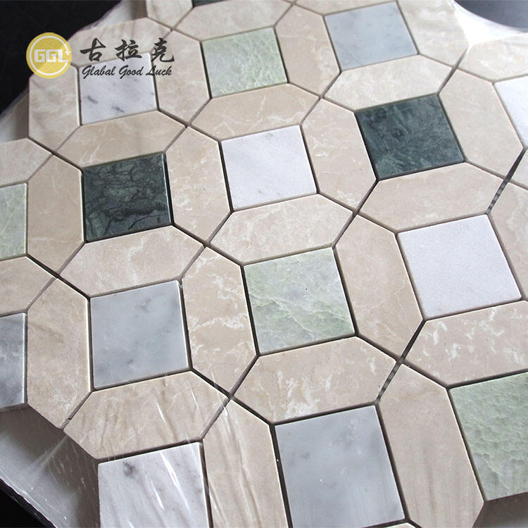 Natural Mix Marble Mosaic Interior Decorative Tile Mix Color Mosaic Tile for Floor or Wall