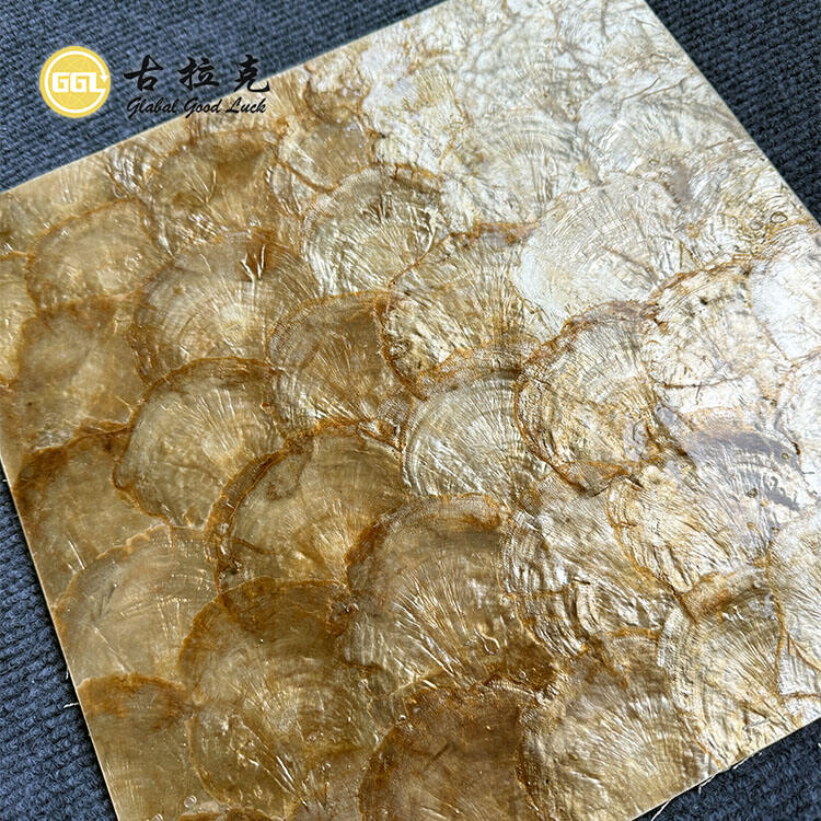 Golden Capiz Shell Mosaic Tile for Interior Decoration and Diy Furniture Decoration