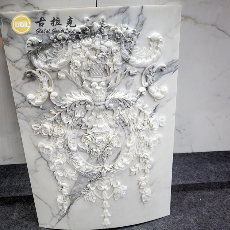 Modern Design Handmade Carving Marble Calacattaa White Marble Tile for Villa Application