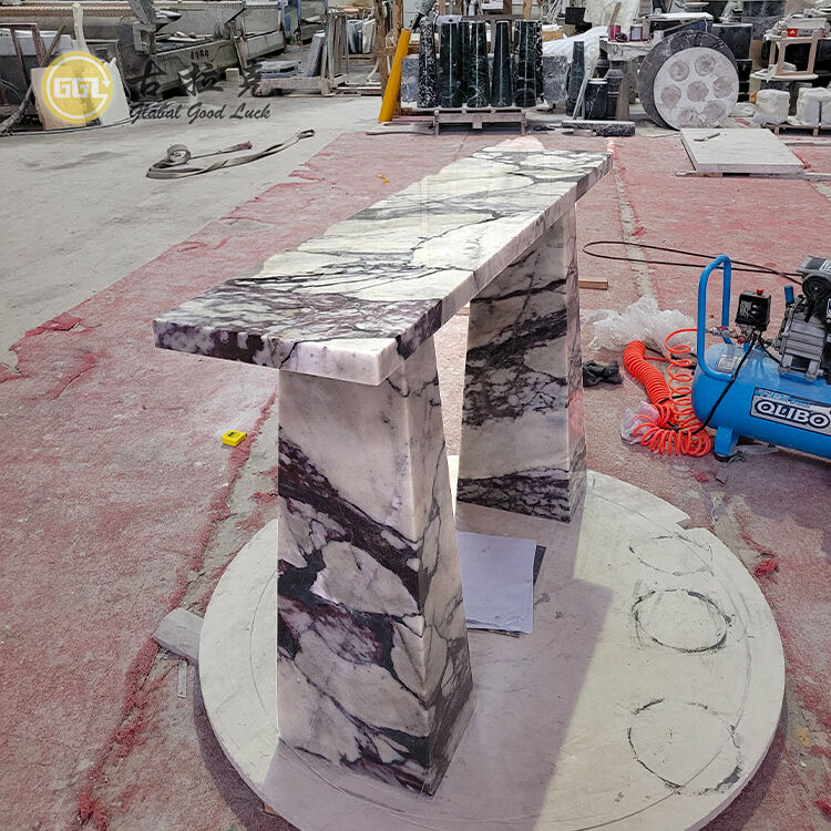 Luxury ltalian Veined Marble Console Table for Elegant Interiors