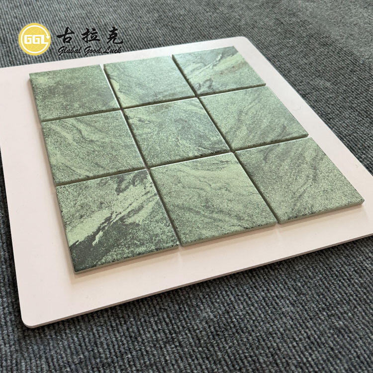 Inkjet Honed-surface Square Ceramic Swimming Pool Mosaic Tile Wall Floor 