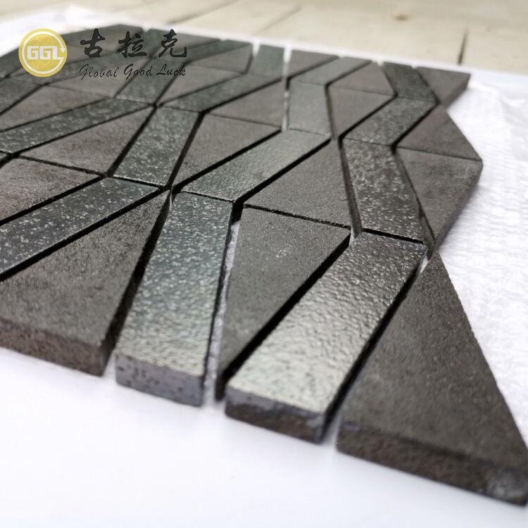 Natural Black Marble Unique Shape Stone Marble Mosaic Tile for Kitchen Backsplash Wall