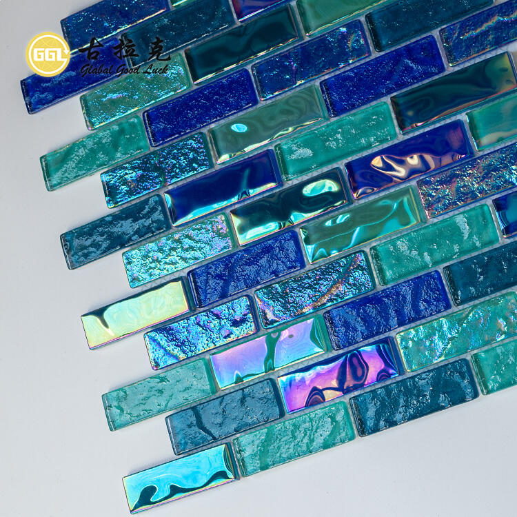 Blue Green Crystal Glass Mosaic Pool Mosaic Tile Interior Wall Tiles