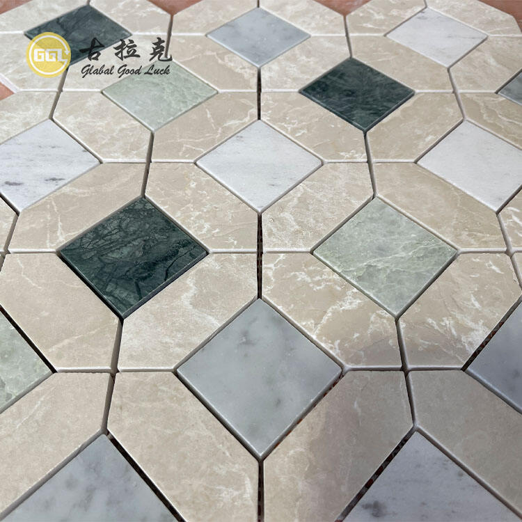 Natural Mix Marble Mosaic Interior Decorative Tile Mix Color Mosaic Tile for Floor or Wall