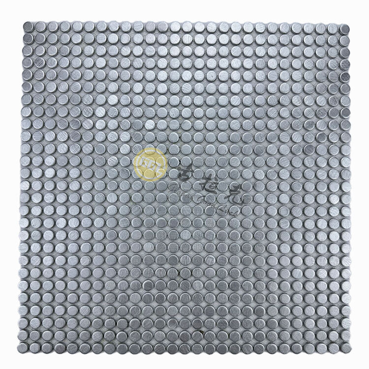 Mini Dots Round Metal Mosaic Stainless Steel Mosaic Wall Tiles Decor