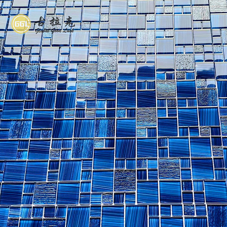 Dark Blue Wall Tiles Glass Background Decorate Glass Mosaic Tile