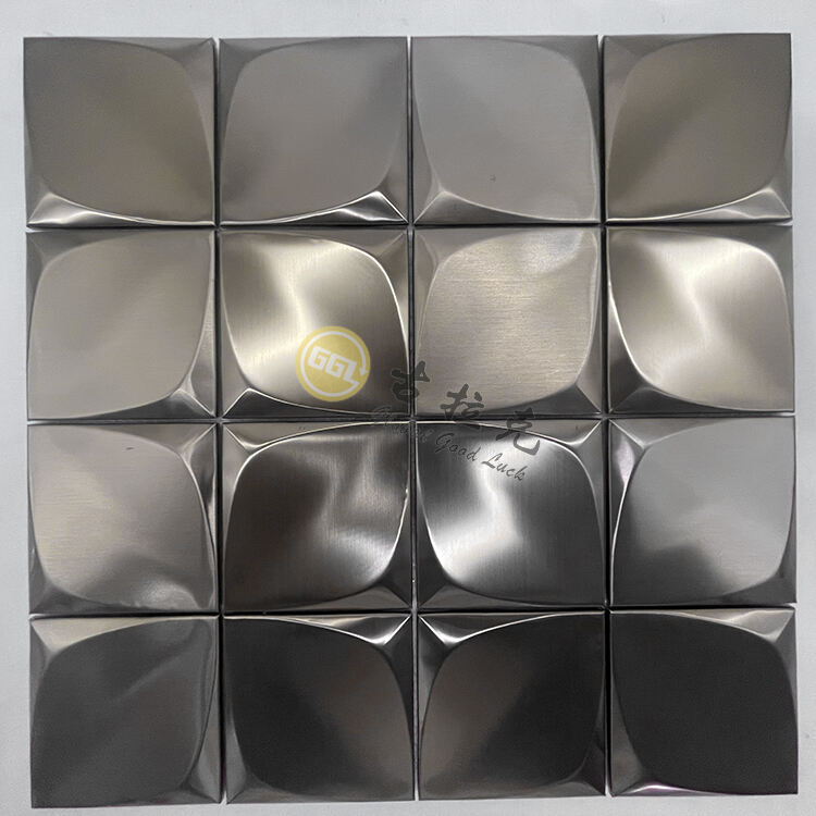 Square Metal Mosaic Concave-Convex 3D Effect Stainless Steel Mosaic