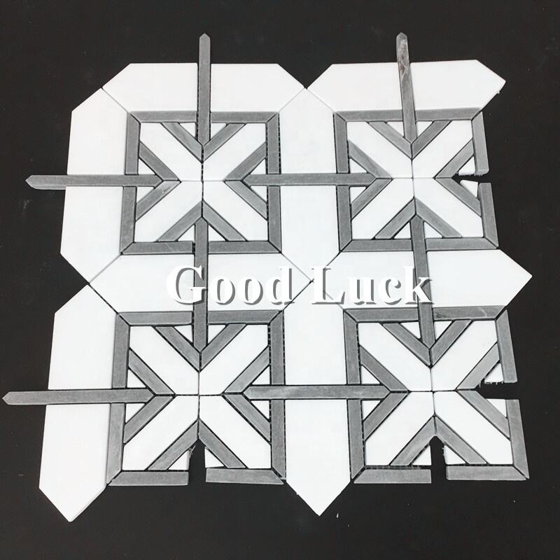 New Design Mosaic White Grey Marble Mosaic for Hotel Decor Wall Floor Tile