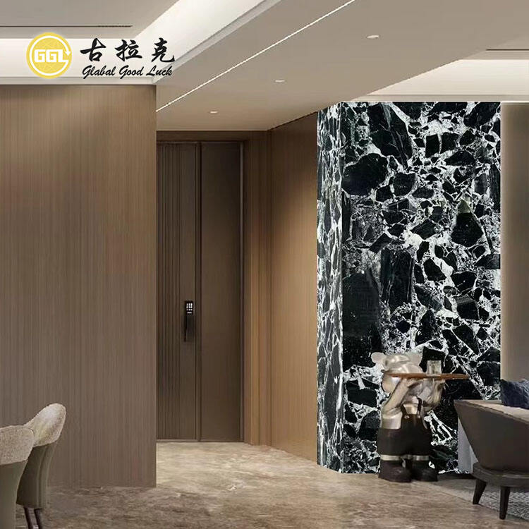 Bulgari Black Slab Marble for Interior Wall and Floor Stair Tiles Project