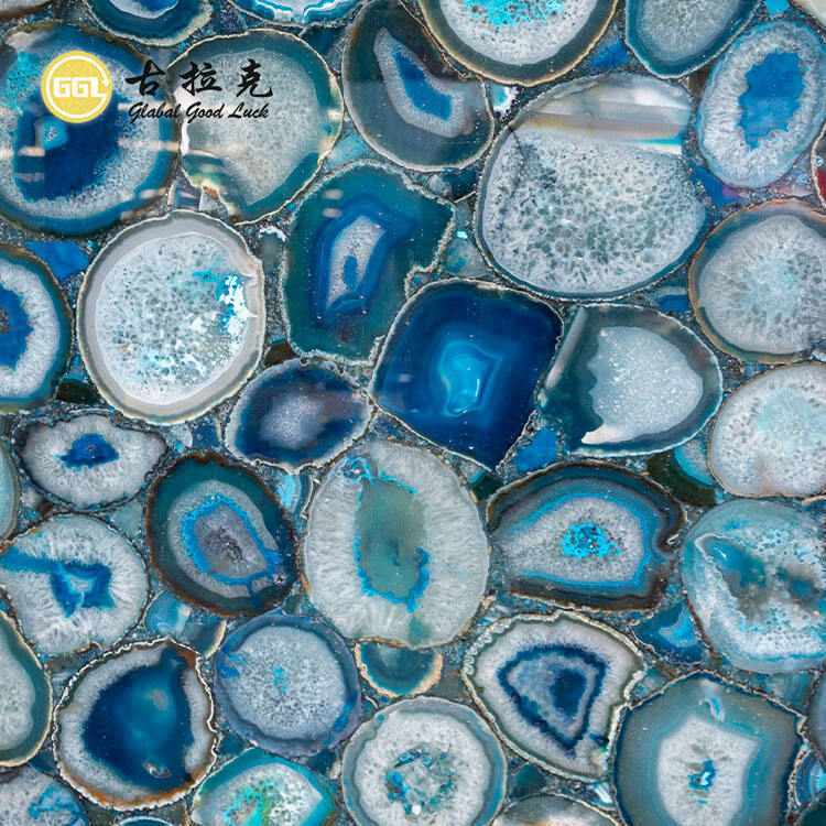 New Design Blue Gemstone Marble Slab for Interior Decorative Tiles